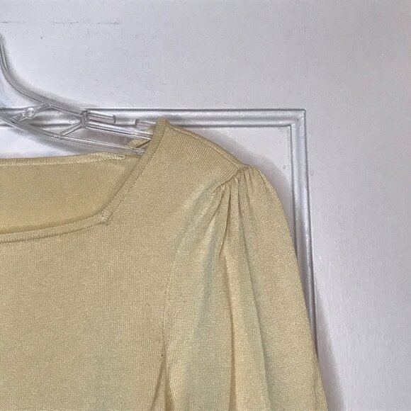 Classiques Entier | Yellow Square-Neck Silk Sweater - Picture 4 of 7